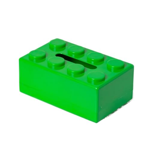 Kreative Baustein-Taschentuchbox, multifunktionale Servietten-Aufbewahrungsbox, Wohnzimmer, Couchtisch-Ornamente, Gesichtshandtuchbox (Color : Green)