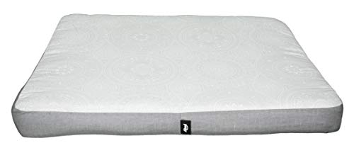 Aime Matratze/Bett, rechteckig, für mittelgroße und große Hunde, Komfort-Schlafbett, modernes Design, wattiert, Mandala, Grau, Größe L, Durchmesser 80 x 60 x 8 cm