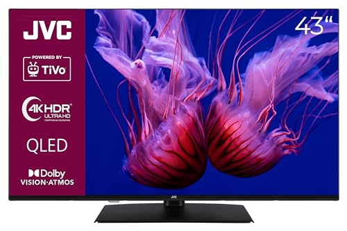 JVC 43 Zoll QLED Fernseher/TiVo Smart TV (4K UHD, HDR Dolby Vision, Dolby Atmos, Triple-Tuner) LT-43VUQ3455 [2024]
