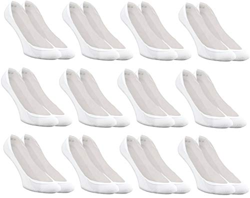 Rainbow Socks - Damen Herren Ballerina Socken aus Baumwolle - 12 Paar - Weiß - Größen 39-41