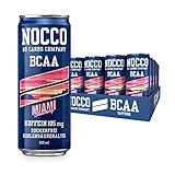 NOCCO BCAA Miami Strawberry 24 x 330ml | Proteinreiches Energy - Getränk ohne Zucker | No Carbs Company | Vitamin- und Koffein-Boost