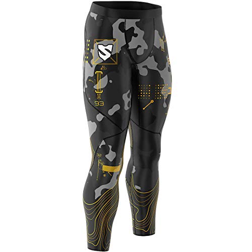 SMMASH Map Herren Sport Leggings Lange, Thermo Laufhose, Atmungsaktiv und Leicht Fitness Strumpfhosen, Sporthose Crossfit, Gym, Jogginghose, Thermohose, Hergestellt in der EU (XL)