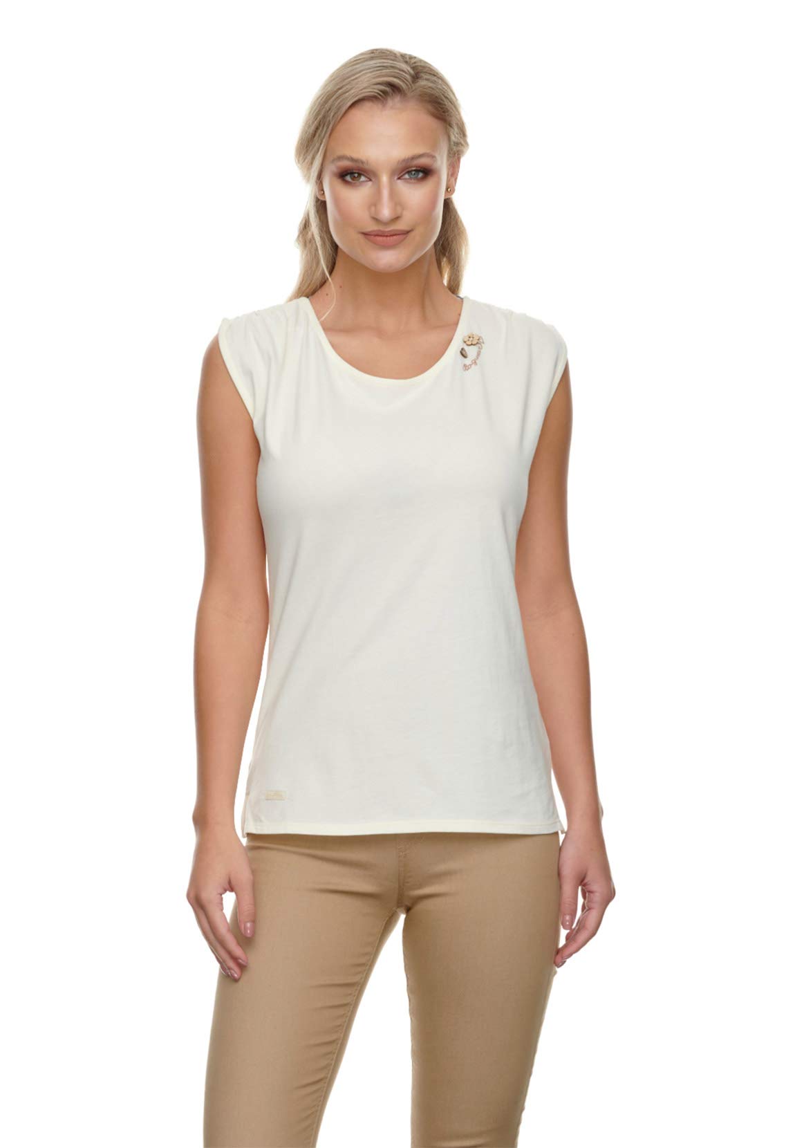 Ragwear Damen T-Shirt Greta 2111-10006 Off White 7008 Wollweiß, Größe:M