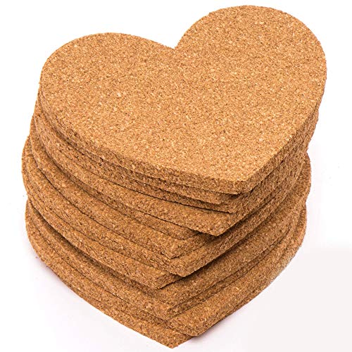 Baker Ross Großpackung Kork-Untersetzer „Herz“ (30 Stück) – Bastelidee zum Valentinstag oder Muttertag für Kinder im Schulunterricht, Cork