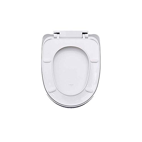 WC-Sitz mit antibakterieller PP-Platte Slow Down Mute Ultra Resistant Oben montierter WC-Deckel für U-förmigen WC-Sitz, Weiß-36,5 * 46~48 cm