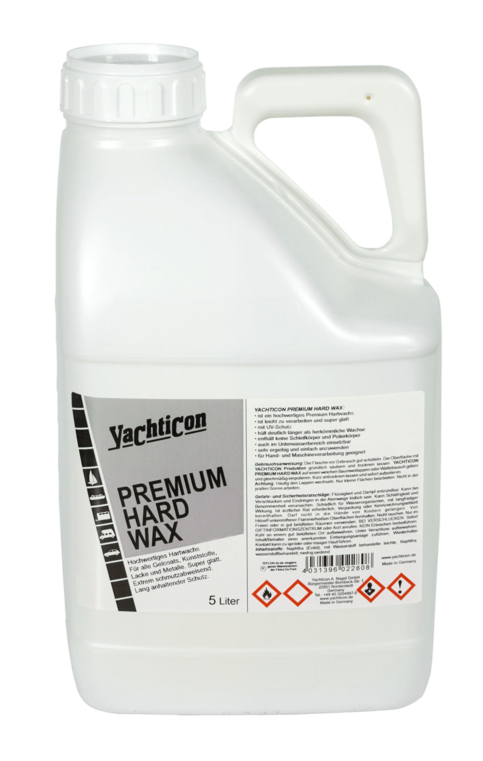 YACHTICON Premium Hard Wax mit PTFE-Antihaft Versiegelung, Volumen:5 Liter