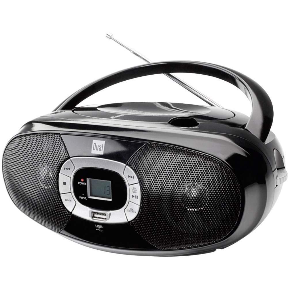 Radio mit CD-Player • USB • MP3 • UKW-Radio • Kopfhöreranschluss • Boombox • Stereo Lautsprecher • Netz- / Batteriebetrieb • Tragbar • Schwarz • Dual P 390