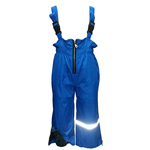 Outburst - Jungen Regenhose mit Latz und Fleece Wasserundurchlässig Matschhose, blau - Größe 140