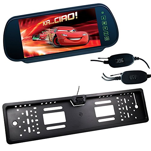 BW 7"LCD TFT Farbspiegel Monitor Wireless Auto Rückfahrkamera Rückfahrkamera Rückfahrkamera mit 170 Grad Winkel Rückfahrkamera Rückfahrkamera Rückfahrkamera Kfz-Kennzeichen