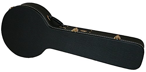 Hochwertiger Formkoffer für Banjos, Holzkern + Leder schwarz