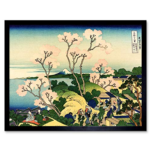 Hokusai 36 Views Fuji Goten Yama Hill Woodblock Japan Art Print Framed Poster Wall Decor 12x16 inch Aussicht Holz Wand Deko