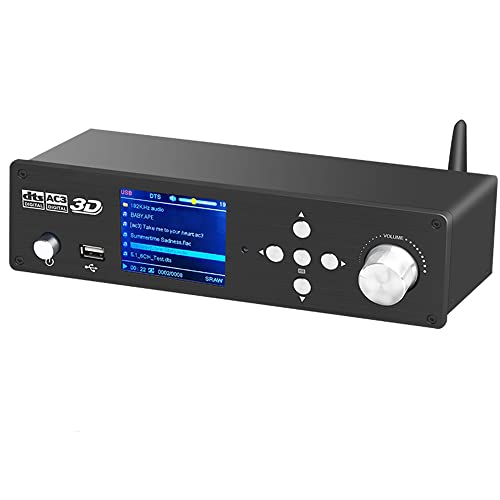 5.1 Surround Sound Decoder Separator Converter für DTS AC3, 4K 60Hz HDMI 2 in 1 Out, HDCP 2.2 HDR, Digital Analog Audio Video System 192Khz/24Bit, mit Bluetooth 5.0 Empfänger