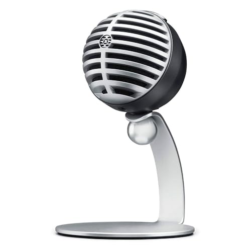Shure MV5-B-LTG – Digitales Kondensatormikrofon für hochwertige Audioaufnahmen mit USB- & Lightninganschluss für PC, Mac, iOS- & Android-Geräte – Schwarz / Rot