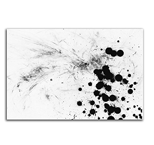 Sinus Art Abstrakt396-120x80cm SCHWARZ-Weiss Bilder - Wandbild Kunstdruck in XXL Format - Fertig Aufgespannt – TOP - Leinwand - Wand Bild - Kunst Bild - Wandbild abstrakt XXL