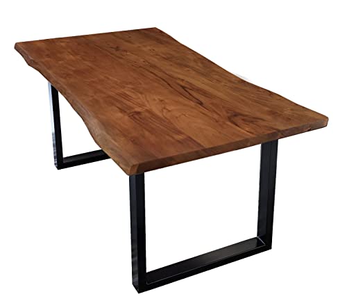 Sit Möbel Tisch, Platte hell gekälkt, Gestell schwarz lackiert, 160 x 85 cm