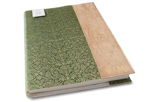 Life Arts Sari Stoff Notizbuch (Olivegrün, A4 Blanko)
