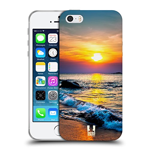 Head Case Designs Farbiger Sonnenuntergang Über Dem Meer Wundevolle Strände Soft Gel Handyhülle Hülle kompatibel mit Apple iPhone 5 / iPhone 5s / iPhone SE 2016