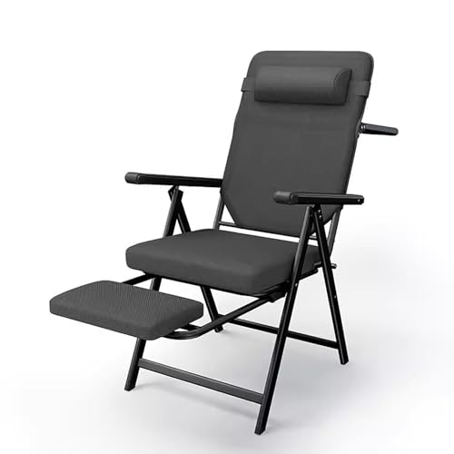 zxhrybh Klappstuhl Gepolstert mit Fußstütze, Campingstuhl Faltbar, Lounge-Sessel, 3-Fach Verstellbarer Campingstühle für Rasen, Terrasse, Strand (Size : Chair)