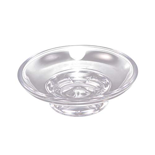 TOPBATHY Glas Seifenschale Transparent Runde Seifenkiste Ersatzbehälter Wesentliche Seifenschale Dusche Aufbewahrungskoffer für Küche Bad