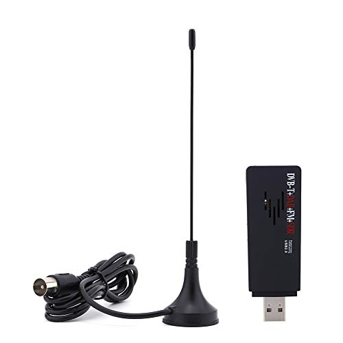 USB 2.0 Digital DVB-T SDR + DAB + FM HDTV TV Stick + RTL2832U TV Tuner Set mit Antennen Saughalterung und Fernbedienung für Aufnahme Digitaler Terrestrischer Video- und Radioprogramme