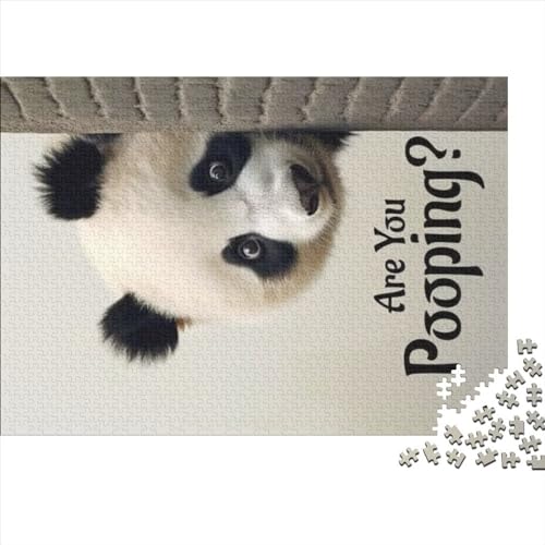 Panda Are You Pooping Puzzle für Erwachsene, Spaß, 1000 Teile, Dekoration, Entspannung und Intelligenz, Stressabbau, Spielzeug, intellektuelles Spiel, Bildung, 500 Teile (52 x 38 cm)
