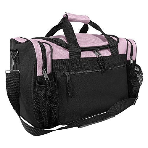 DALIX Reisetasche mit Netztaschen vorne, 43,2 cm, Rosa