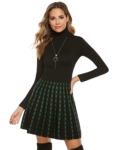 Irevial Damen Strickkleid O-Neck Dress Lässiges Kleid Winterkleider Elegant Pulloverkleid Winter Warm Sweater