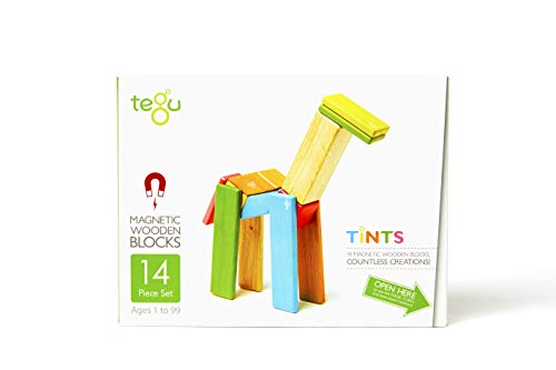 14 Stück Tegu Magnetisches Holzblock-Set - Farbig