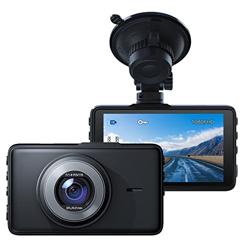 Dashcam für Autos 1080P FHD Car Dash Camera Car Camera Recorder 3Inch Screen Dashboard Camera mit 170° Weitwinkel, WDR, Super Night Vision, Loop Recording, Parking Monitor