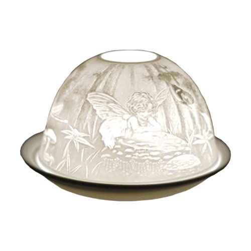Cello Teelichthalter aus Porzellan, kuppelförmig, mit 3D-Bild, zur Verwendung mit duftenden und geruchlosen Teelichtern