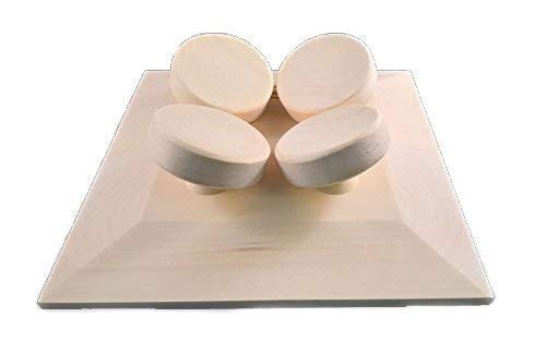 SudoreWell® Sauna Kopfstütze 4-Punkt Espe quadratisch by HaLu + gratis 10g Mentholkristalle