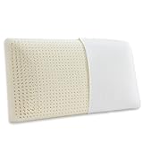 KLUFO Schlafbettkissen aus 100% Naturlatex - Luxuriöses weiches Queensize-Kissen für Seiten-, Rücken- und Bauchschläfer - Abnehmbarer atmungsaktiver Baumwollbezug 40×70 cm