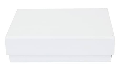 Emartbuy 24 Stück Schmuckschatullen aus weißem Karton, Ringschachteln, Geschenkbox für Jubiläum, Hochzeit, Geburtstag, Größe - 9 cm x 7 cm x 2,5 cm