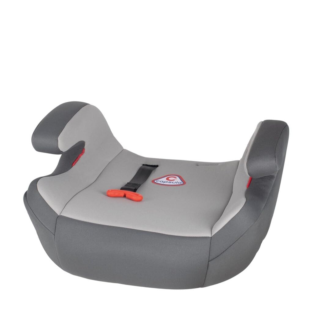 capsula® Sitzerhöhung mit Gurtführung Kindersitzerhöhung Autokindersitz Gruppe 2/3, 15-36 kg grau
