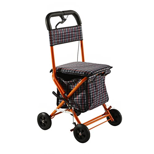Rollator für Senioren Doppelfunktions-Rollator für Senioren, tragbarer 4-Rad-Wagen mit Handbremse, Rollstuhl-Kinderwagen für ältere Menschen – einfach zu montieren