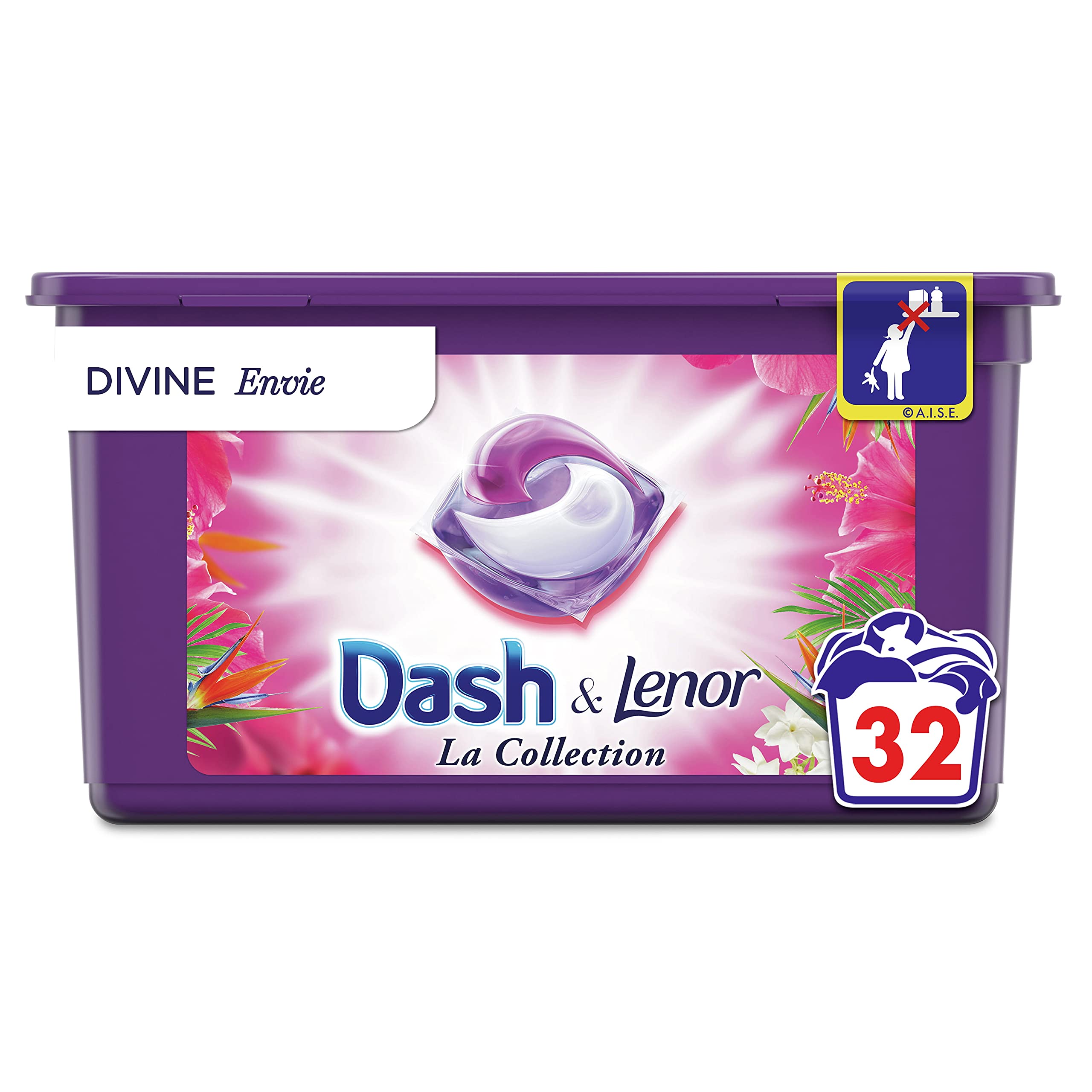 Dash Dash Allin1 Pods Kollektion Divine Envie Waschmittel in Kapseln, 32 Waschgänge, Divine Envie (1 Stück)