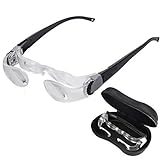 Pixier Max TV Fernsehbrille,Lupenbrille- 2.1X,0~-3 Dioptrieneinstellung – Kopfbandlupe Stirnlupe Brillenlupe Für Brillenträger, Lesen, Handwerk, Juweliere, Nähen,Reparatur a /
