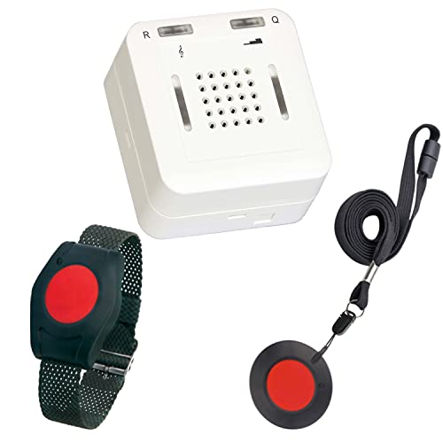 ELDAT RS16: Mobiler Hausnotruf mit wasserdichtem Funk Notruf Sender für die häusliche Pflege; Notrufsystem mit SOS Notfallknopf; Notrufknopf für Senioren; Pflegeruf Set mit Quittierungsfunktion