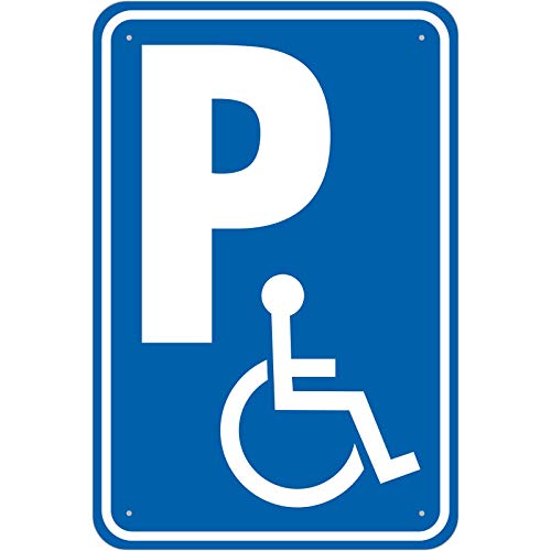 Schild Behinderten Parkplatz 400 x 600 mm aus Aluminium-Verbundmaterial 3mm Stark