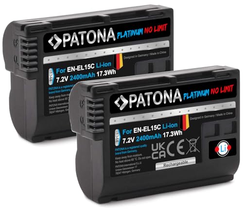 PATONA Platinum - 2X Ersatz für Akku Nikon EN-EL15c (2250mAh) - kompatibel mit Nikon Z5 Z6 II Z7 II etc.