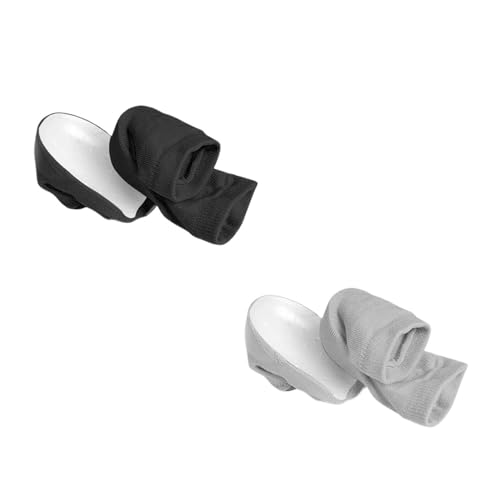 Rizzsoles Height Max Einlegesohlen, Rizzsoles Height Max Socken, höhenvergrößernde Socken, unsichtbare Schuhlift-Fersenpolster for Damen und Herren (Color : Grey+Black, Size : 2.5cm)