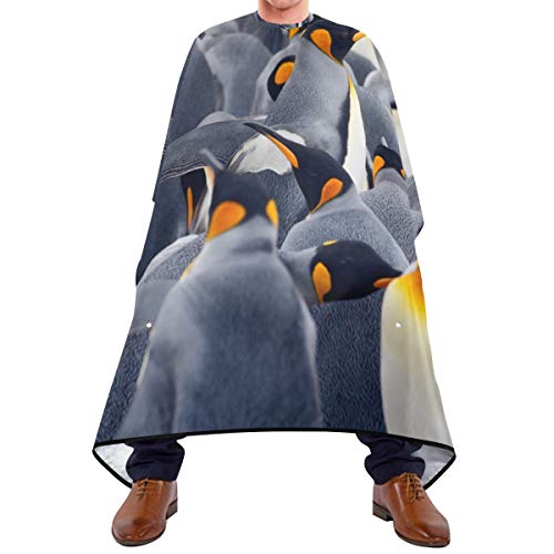 Shaving Beard Hairdressing Haircut Capes - King Pinguin Birds Professional Waterproof with Snap Closure Adjustable Hook Unisex Hair Cutting Cape