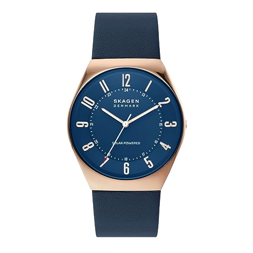 Skagen Herren analog Japanisch Quarz Uhr mit Leder Armband SKW6834