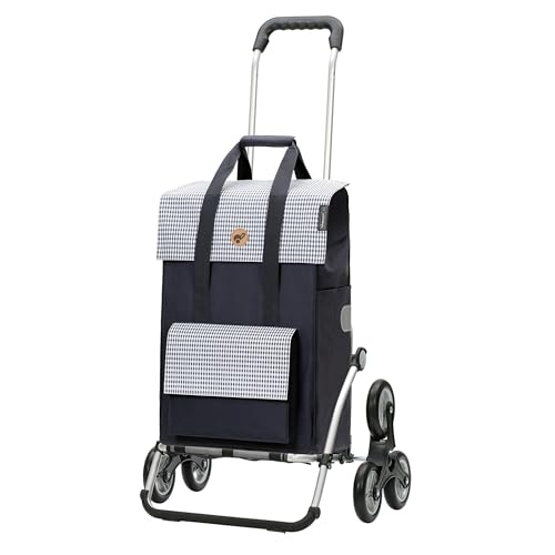 Andersen Einkaufstrolley Royal Treppensteiger und 49 Liter Einkaufstasche Milla blau