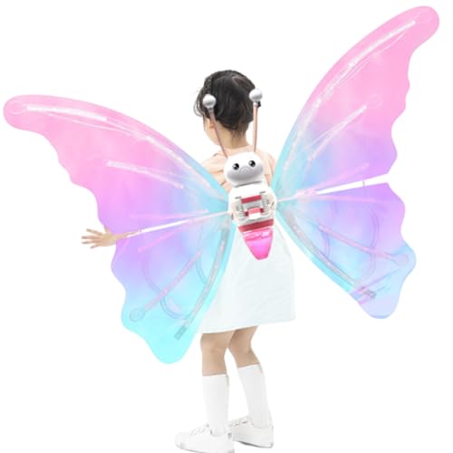 Feenflügel, Leuchtende Feenflügel für Kinder, tragbar, Music Design Led Fairy Wings, Feenkostüm mit verstellbaren Trägern für Tochter, Weihnachtsgeburtstagsgeschenk Neamou