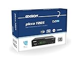 EDISION Picco T265 Full HD H.265 HEVC terrestrischer FTA Receiver T2, (1x DVB-T2, USB, HDMI, SCART, S/PDIF, IR Auge, USB Support, 2in1 Fernbedienung, Schwarz)