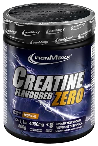 IronMaxx Creatine Powder Flavoured Zero, Geschmack Tropical, 1x 500 g Dose (1er Pack)
