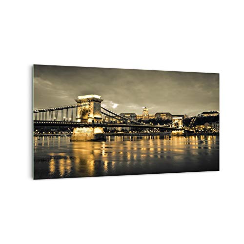 DekoGlas Küchenrückwand 'Brücke in Budapest' in div. Größen, Glas-Rückwand, Wandpaneele, Spritzschutz & Fliesenspiegel