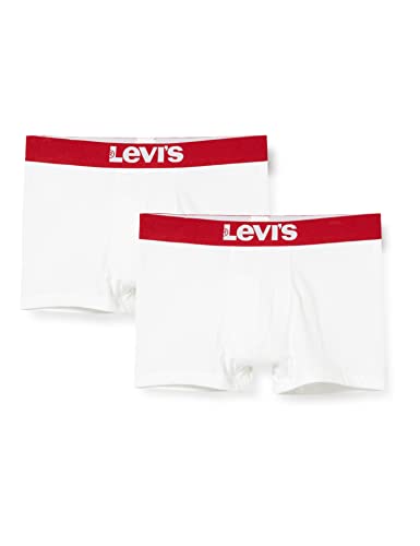 Levi's Herren Levis Men SOLID Basic Trunk 2P Boxershorts, Weiß (White/White 317), X-Large (Herstellergröße: 040) (2er Pack)