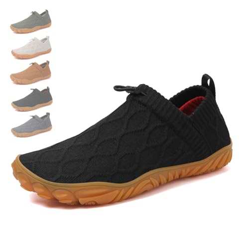 ALFQFFXZ Superkomfort-Slip-On-Schuhe, atmungsaktive Outdoor-Laufschuhe für Sport und Wandern (44,Black)
